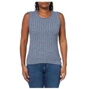 Nautica Womens L Navy Blue Chunky Knit Sleeveless Sweater NWT AU84